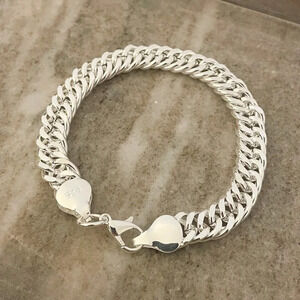 925 Sterling Silver Chunky Chain Link Bracelet Silver Large Link Bracelet